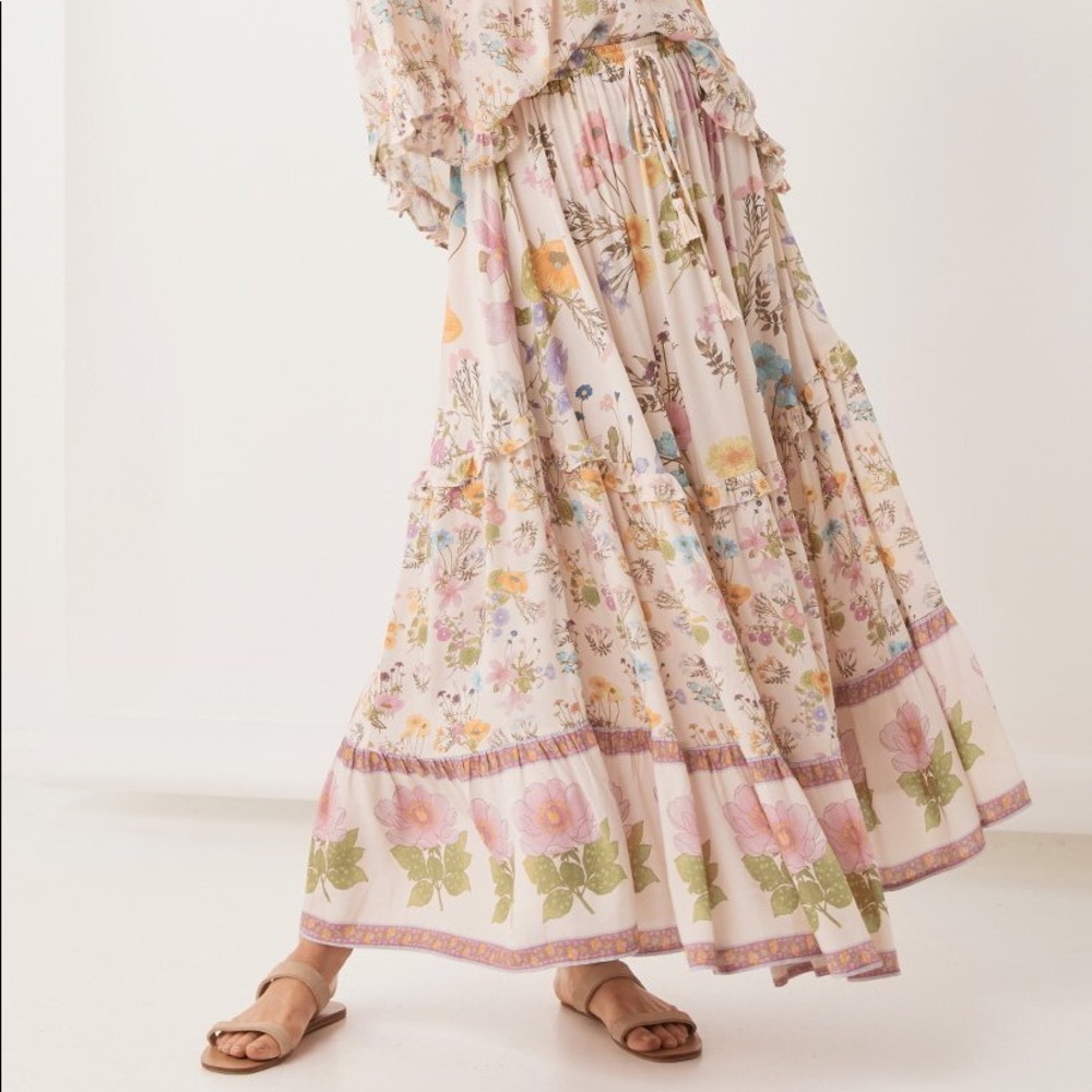 Spell Wild Bloom Maxi Skirt in Cream - Picture 6 of 7